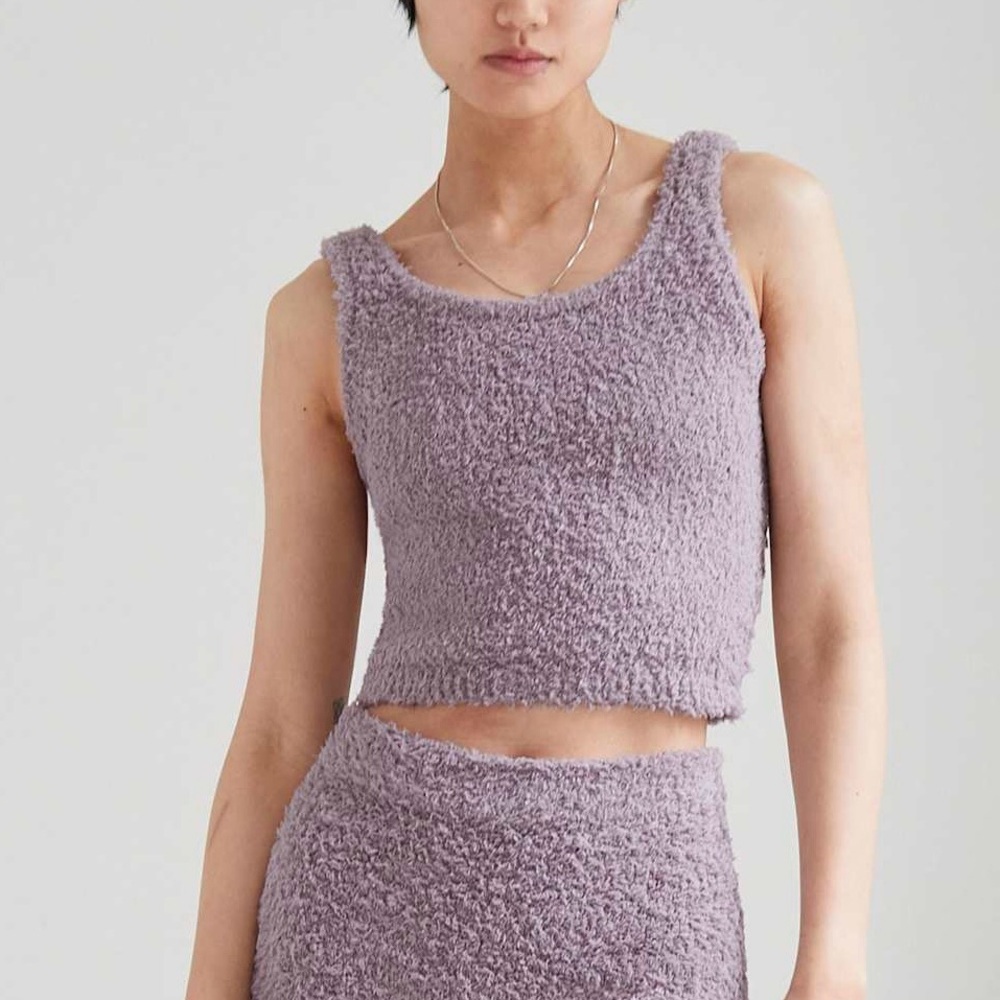 Aritzia The Group Babaton Retreat Cozy Scoop Neck Top Hazy Lilac M
